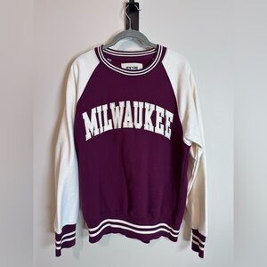 Women’s Small Milwaukee maroon cream tan sweatshirt by NYpopular